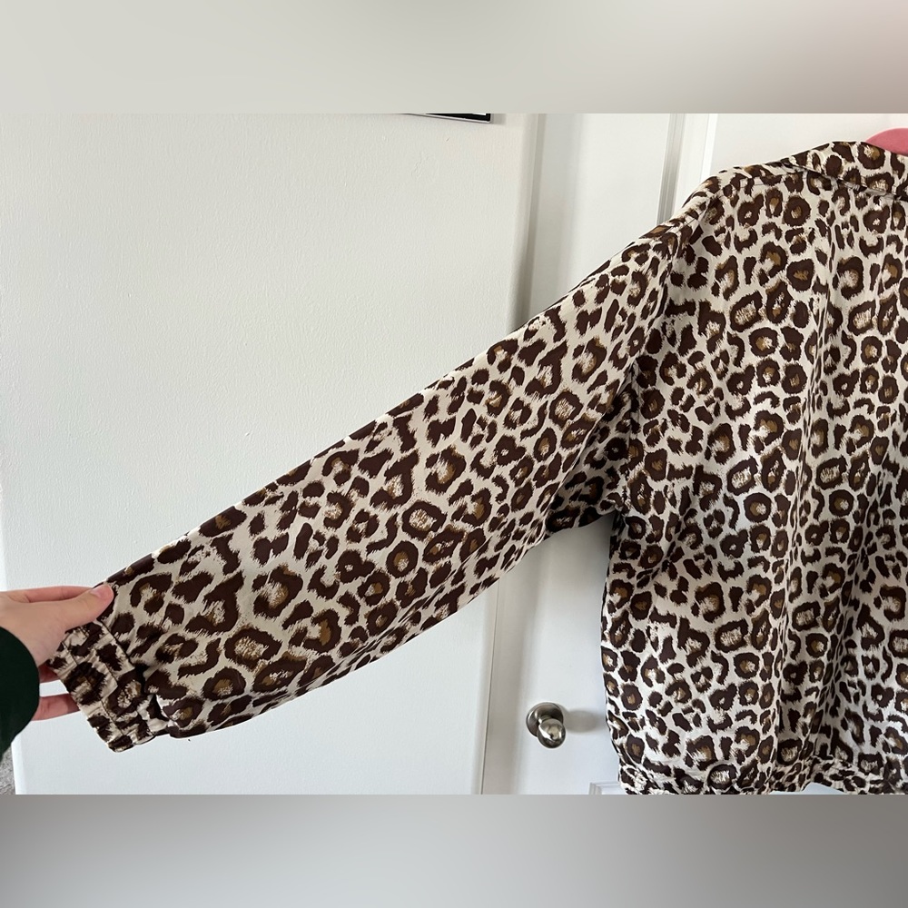 Vintage Out Brook Leopard Print Silk Jacket M - Picture 6 of 6